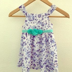 Blue and white kids flower dress (2T)
